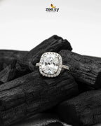 Opulent Faceted Cubic Cluster Ring