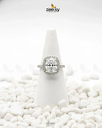 Opulent Faceted Cubic Cluster Ring
