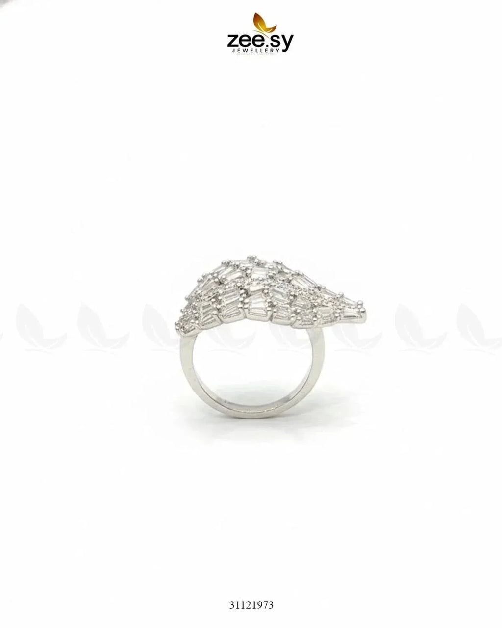 Radiant Sterling Cluster Ring