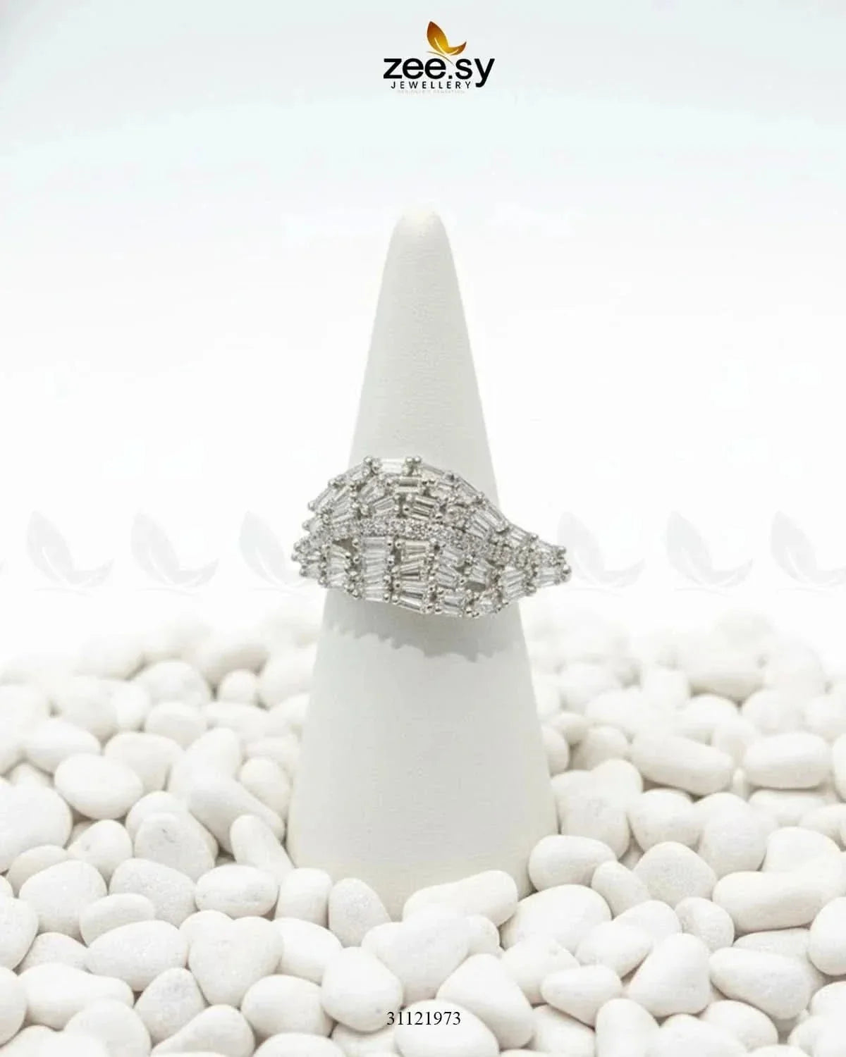 Radiant Sterling Cluster Ring