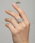 Radiant Sterling Cluster Ring