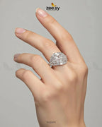 Radiant Sterling Cluster Ring