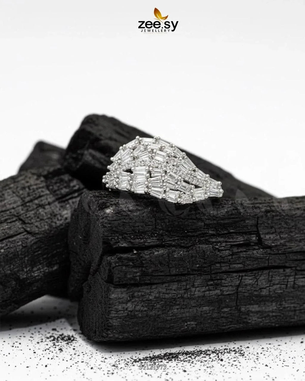 Radiant Sterling Cluster Ring