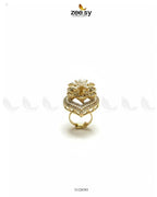 Starlit Leaf Cluster Pave Ring