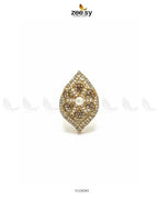 Starlit Leaf Cluster Pave Ring