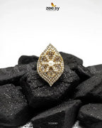 Starlit Leaf Cluster Pave Ring