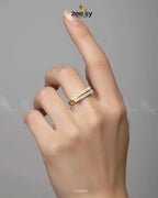 Double Trouble Cluster Pave Ring