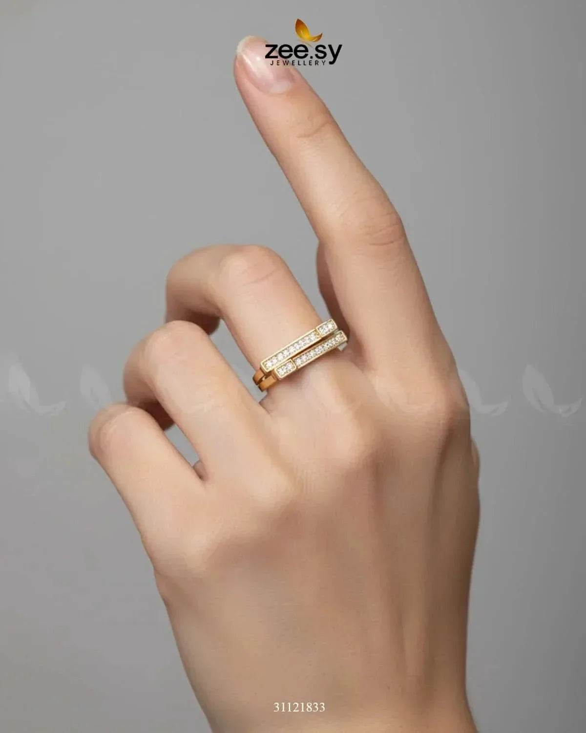 Double Trouble Cluster Pave Ring