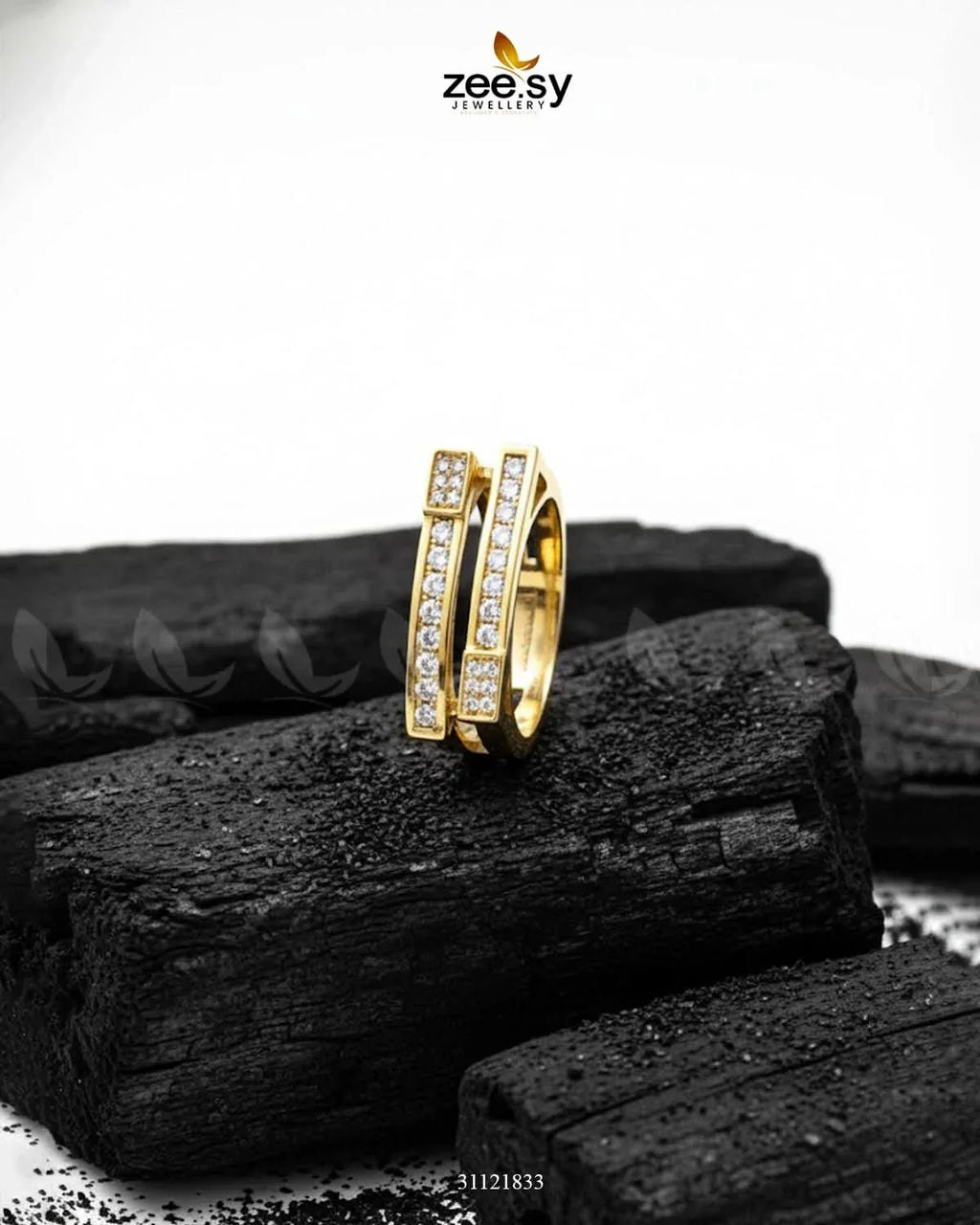 Double Trouble Cluster Pave Ring