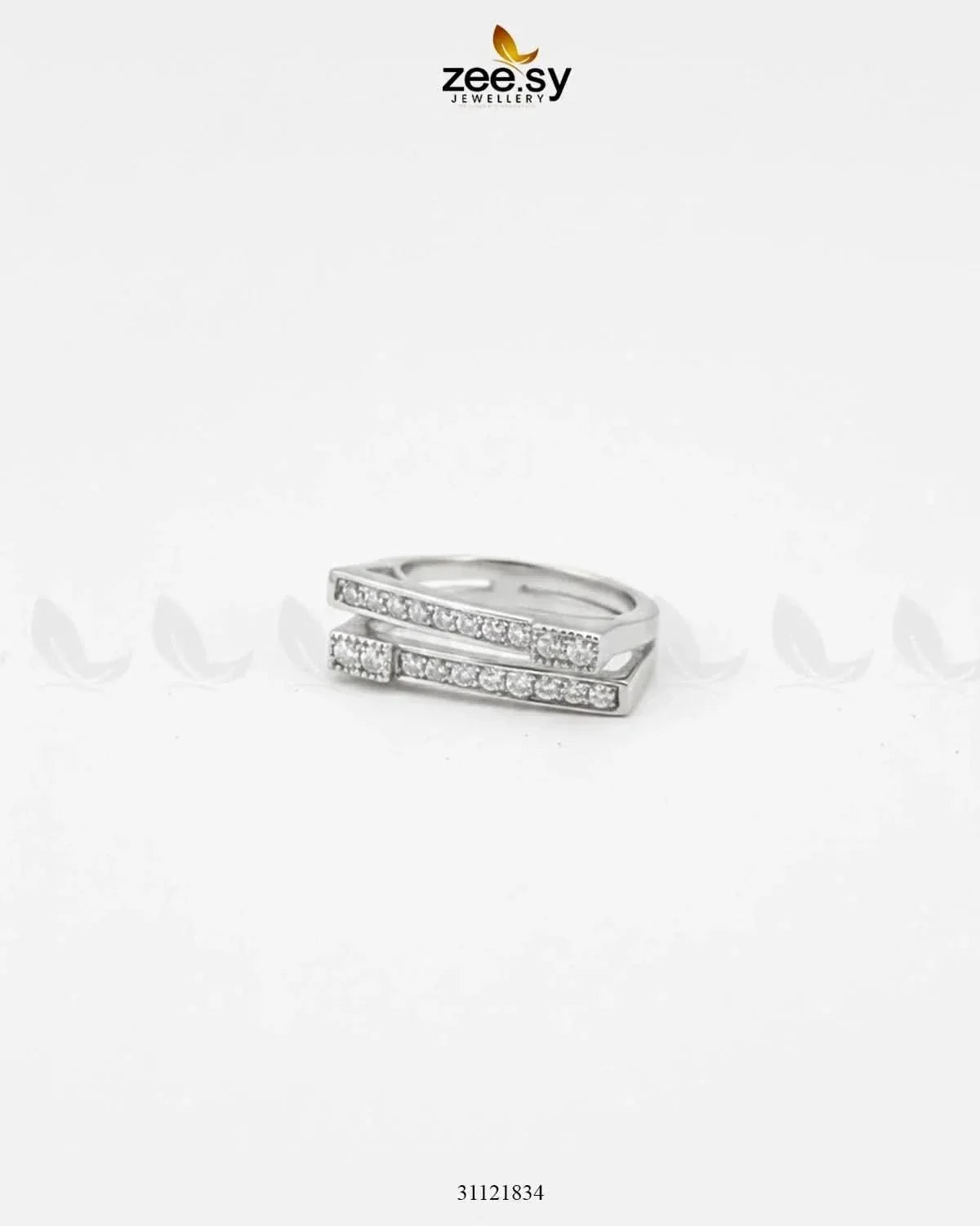 Double Trouble Cluster Pave Ring