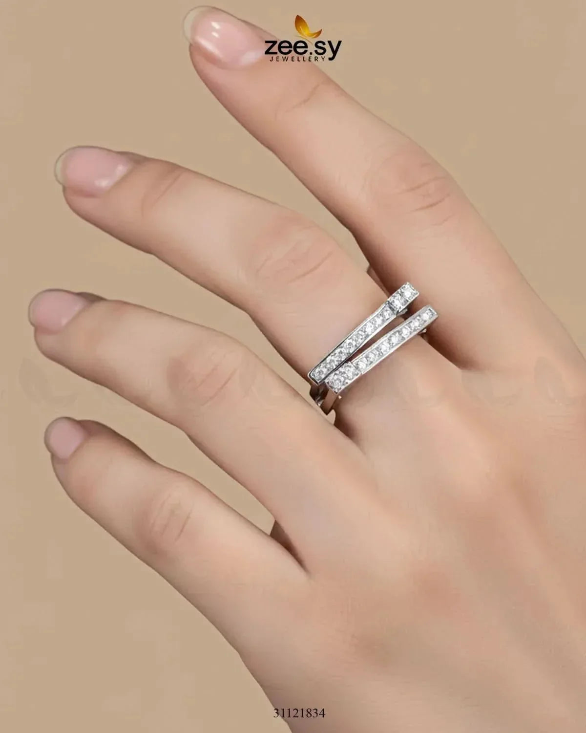 Double Trouble Cluster Pave Ring
