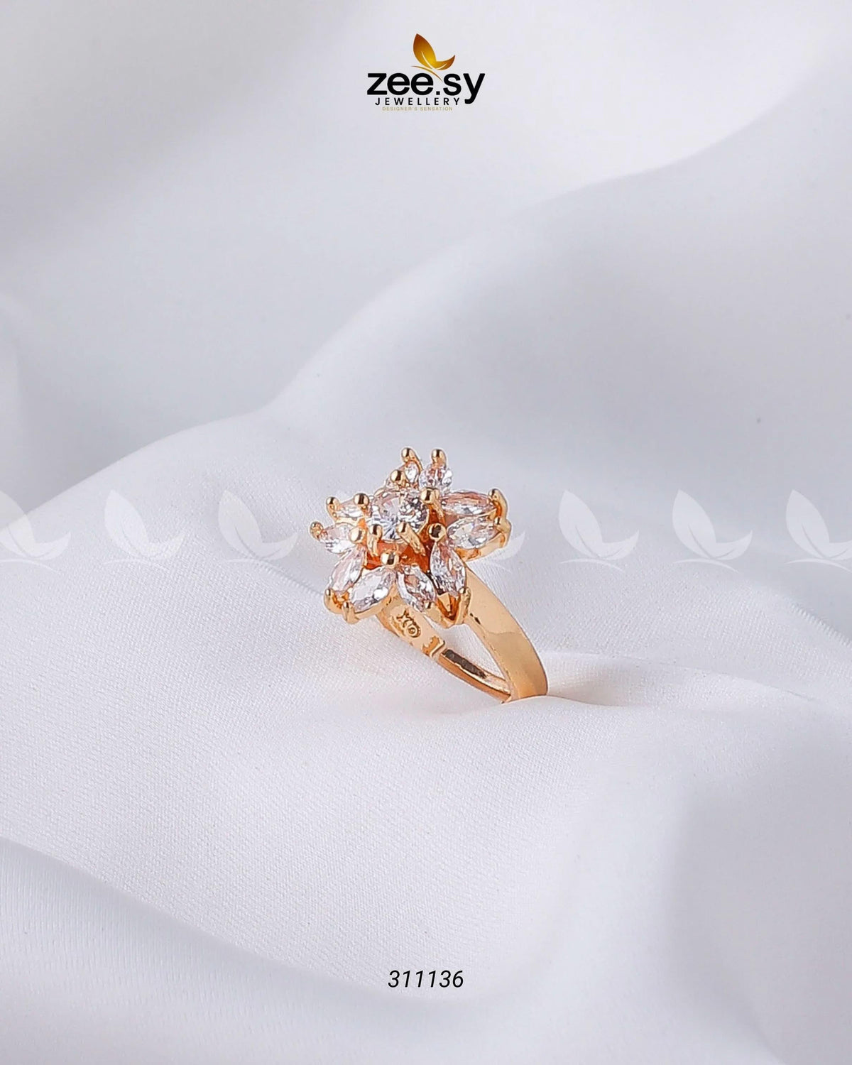 Marquise Petal Daisy Solitaire Ring