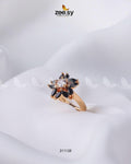 Marquise Petal Daisy Solitaire Ring