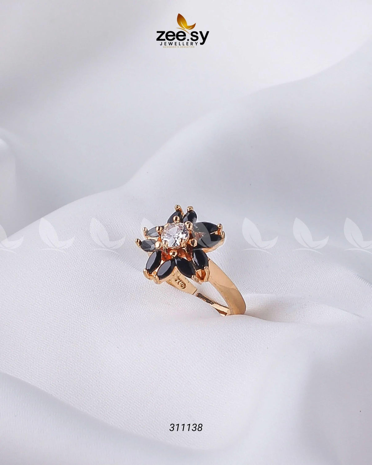 Marquise Petal Daisy Solitaire Ring