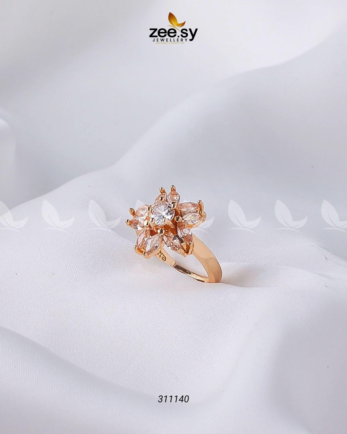Marquise Petal Daisy Solitaire Ring
