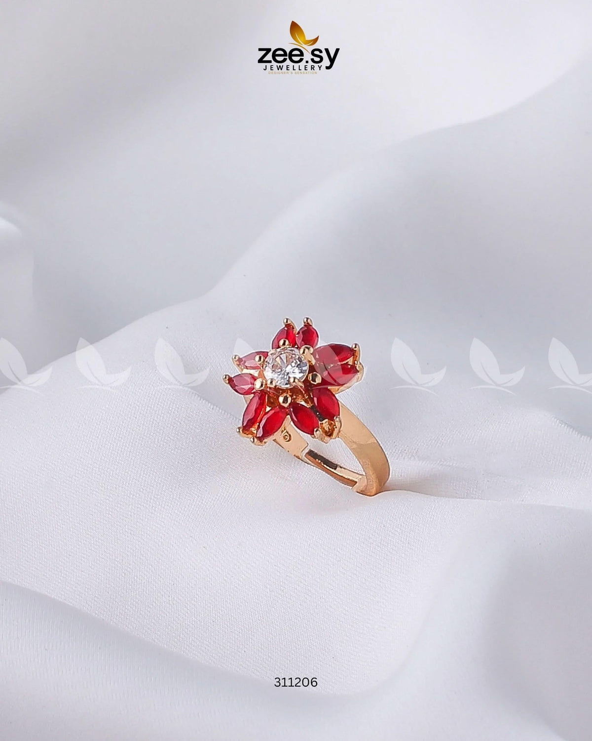Marquise Petal Daisy Solitaire Ring
