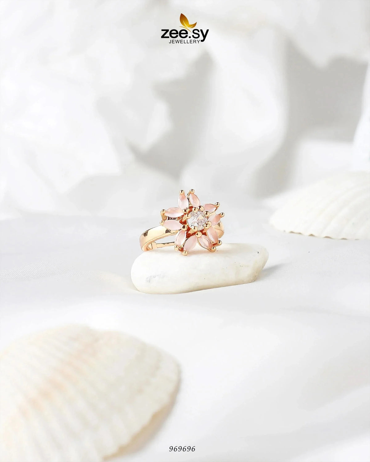 Marquise Petal Daisy Solitaire Ring