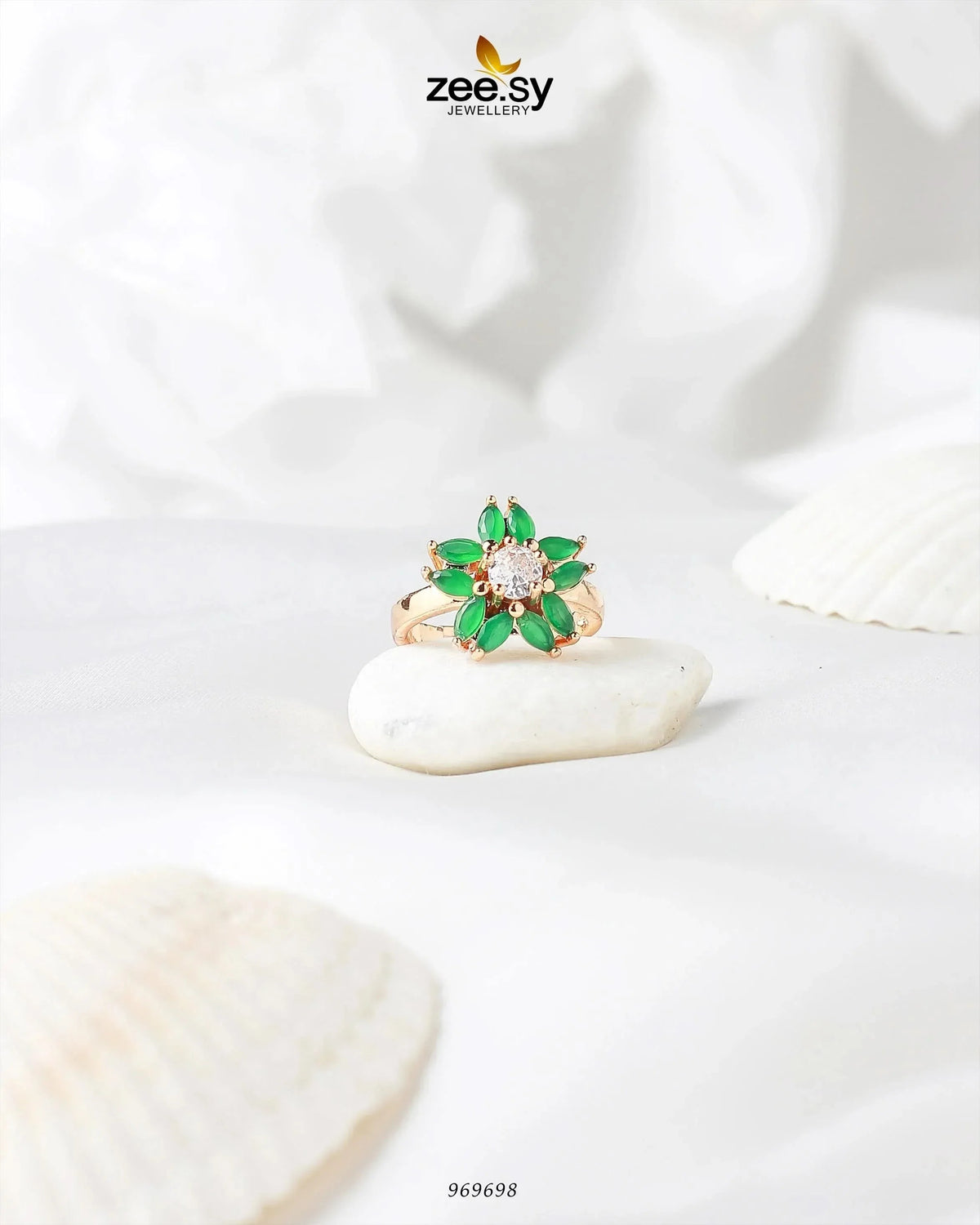 Marquise Petal Daisy Solitaire Ring