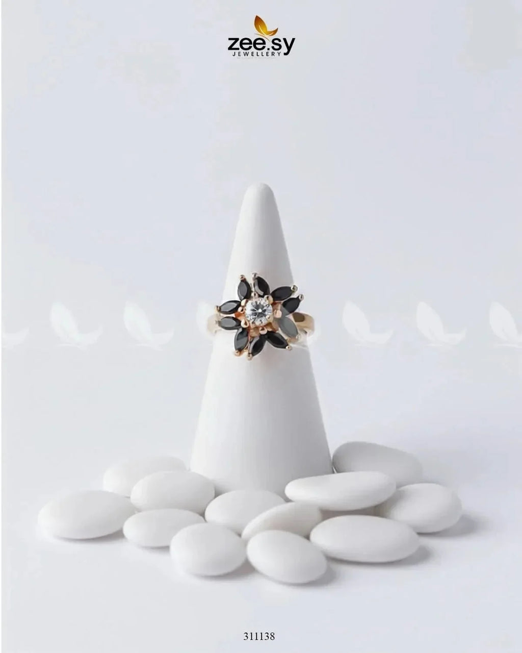 Marquise Petal Daisy Solitaire Ring