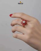 Marquise Petal Daisy Solitaire Ring