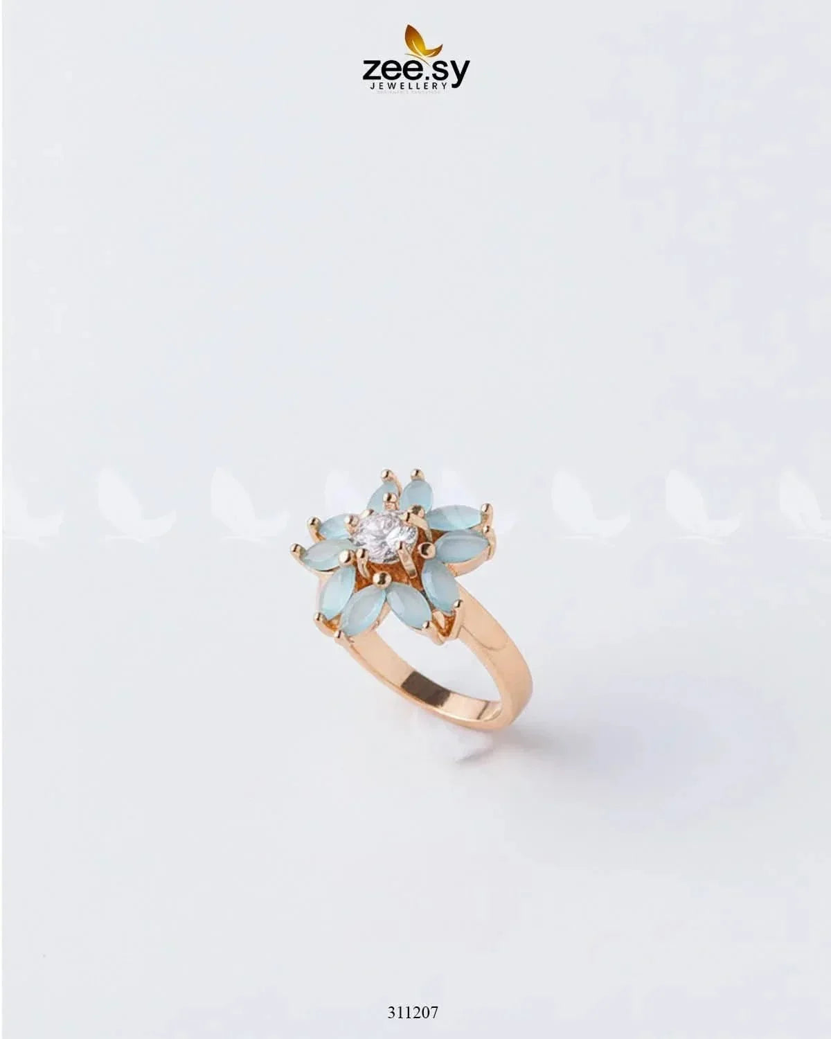 Marquise Petal Daisy Solitaire Ring