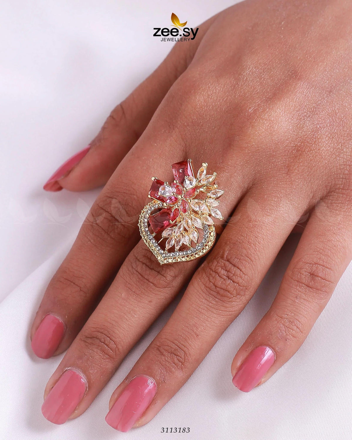 Hoya Floral Zirconia Ring