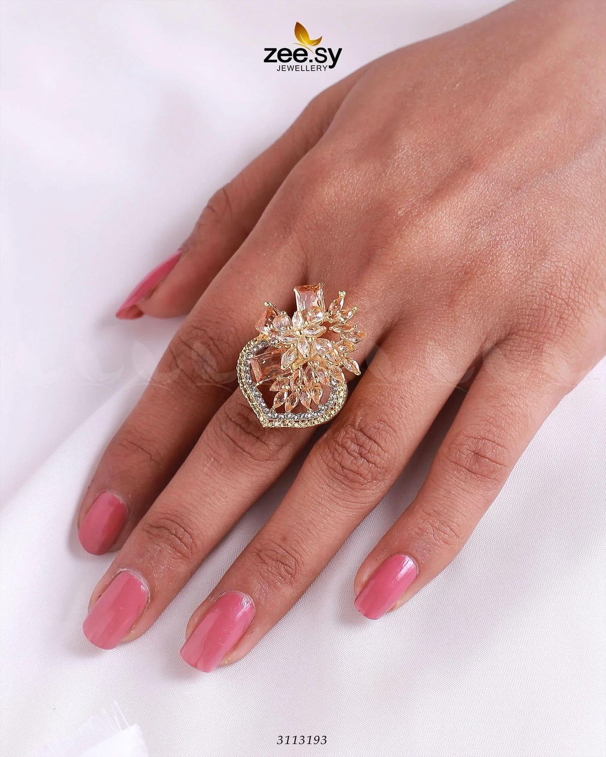 Hoya Floral Zirconia Ring