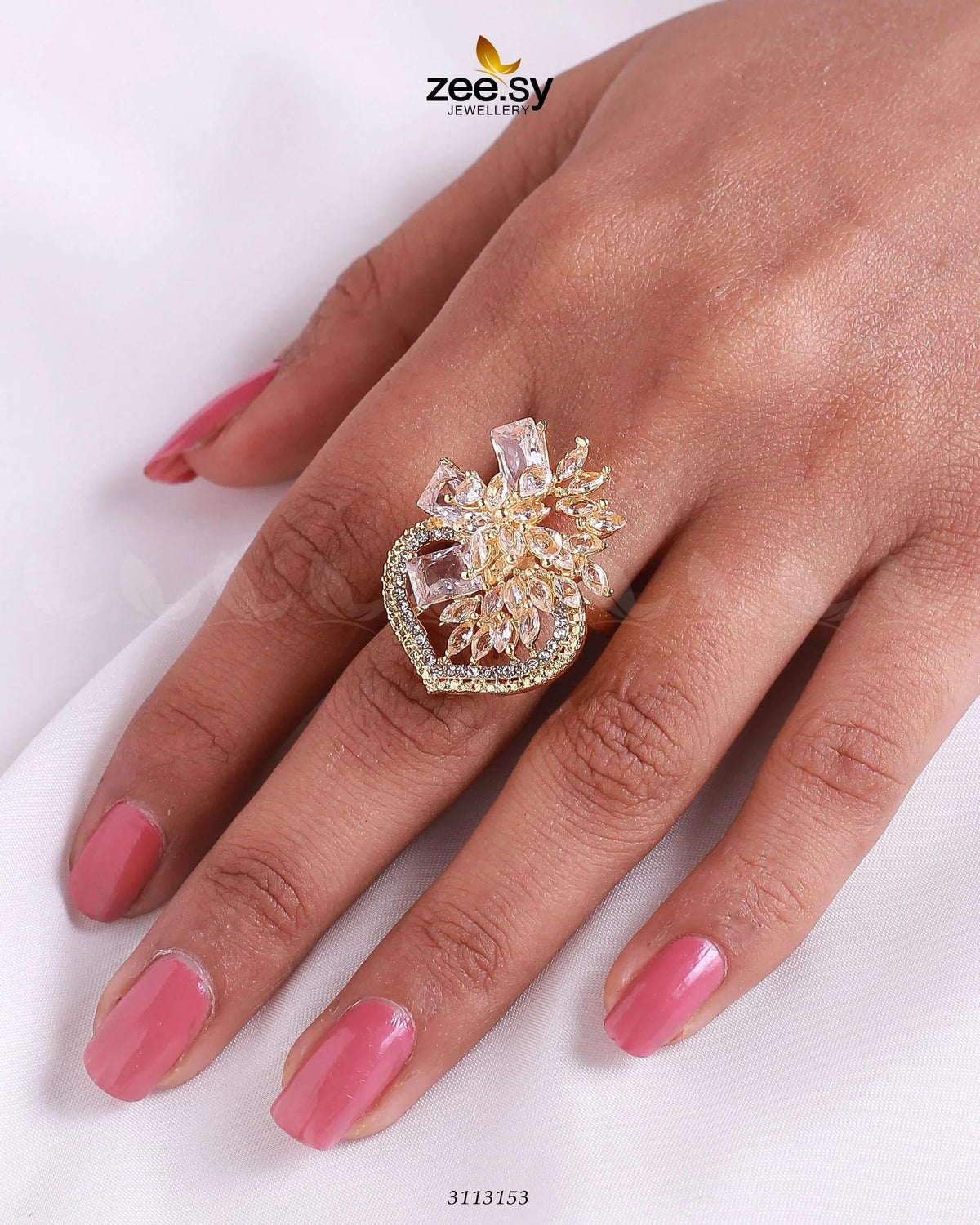 Hoya Floral Zirconia Ring