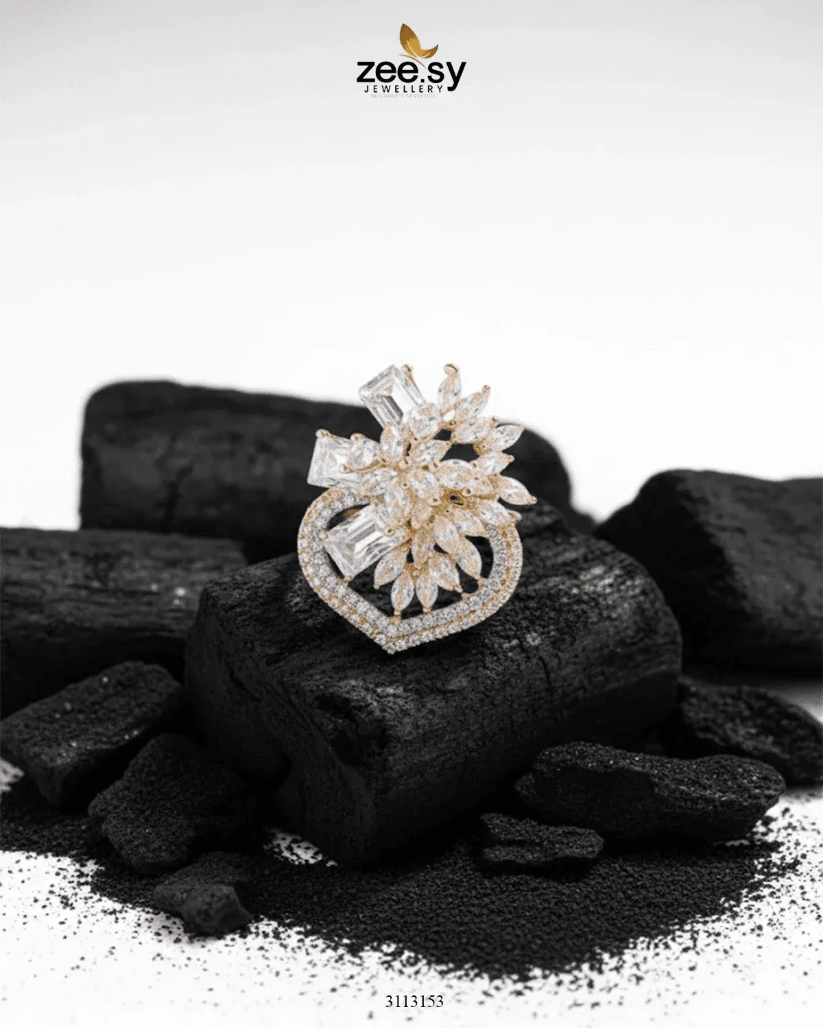 Hoya Floral Zirconia Ring