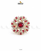 Emma Floral Round Stone Ring