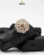 Emma Floral Round Stone Ring