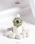Emma Floral Round Stone Ring