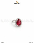 Taaffeite Drop Zirconia Ring