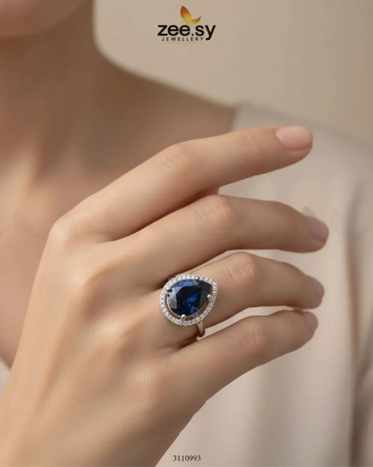 Taaffeite Drop Zirconia Ring