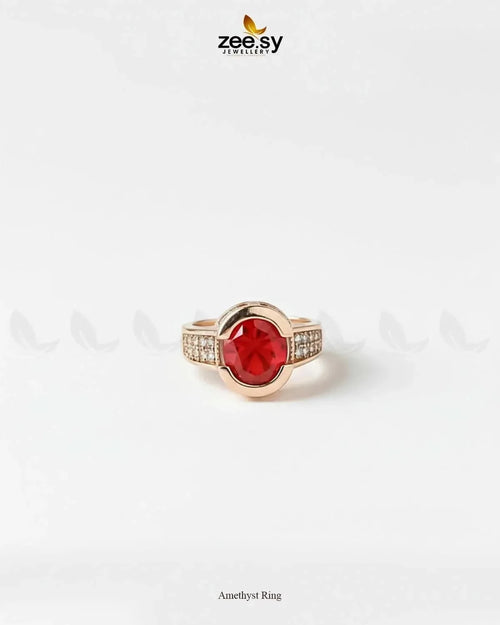 Amethyst Bold Center Stone Ring