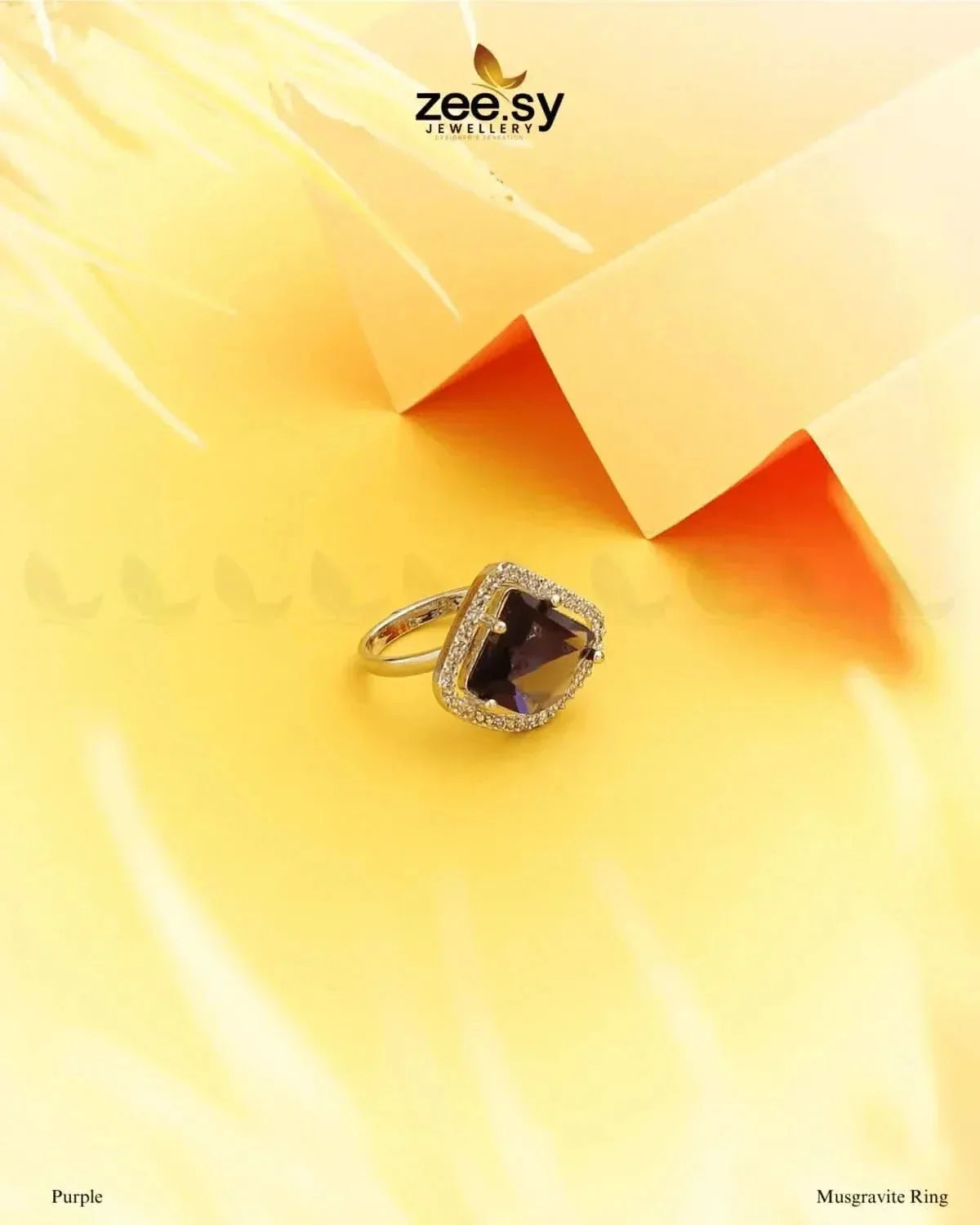 Cushion Gemstone Halo Solitaire Ring