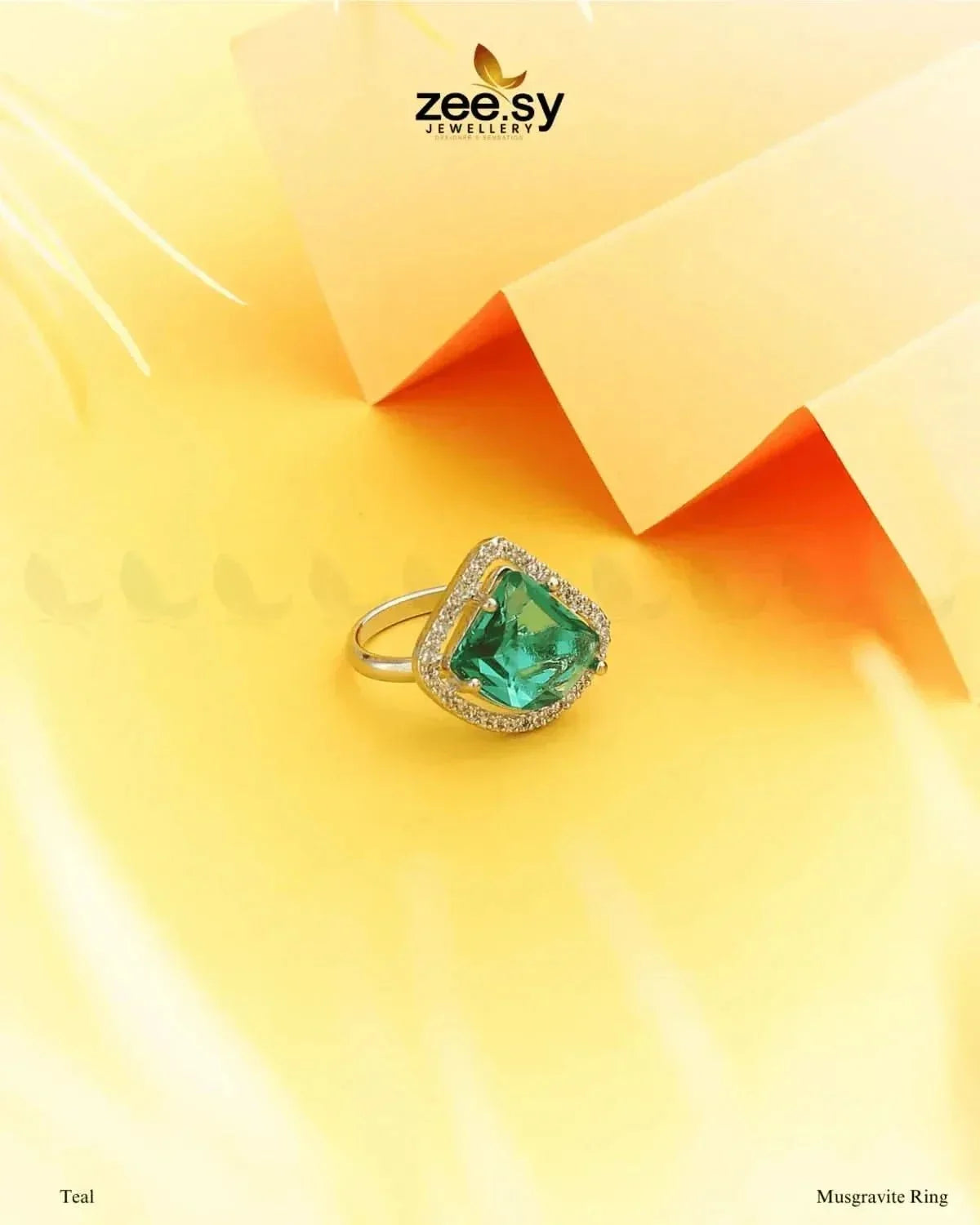 Cushion Gemstone Halo Solitaire Ring