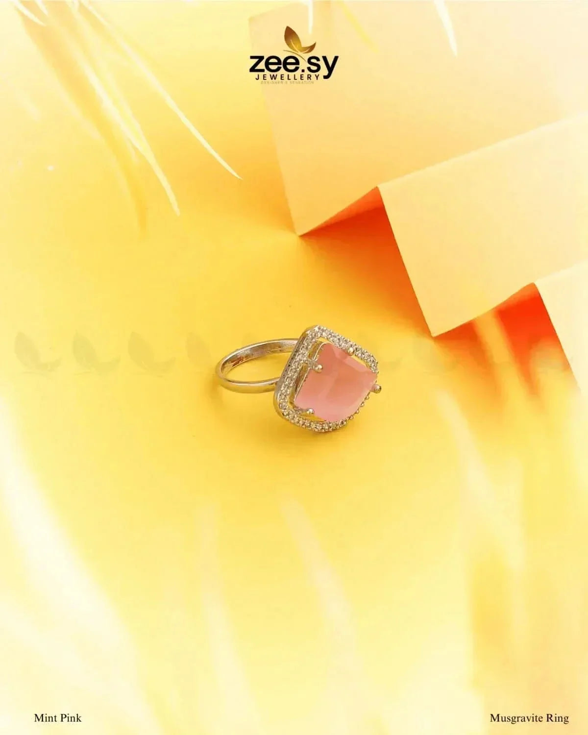 Cushion Gemstone Halo Solitaire Ring