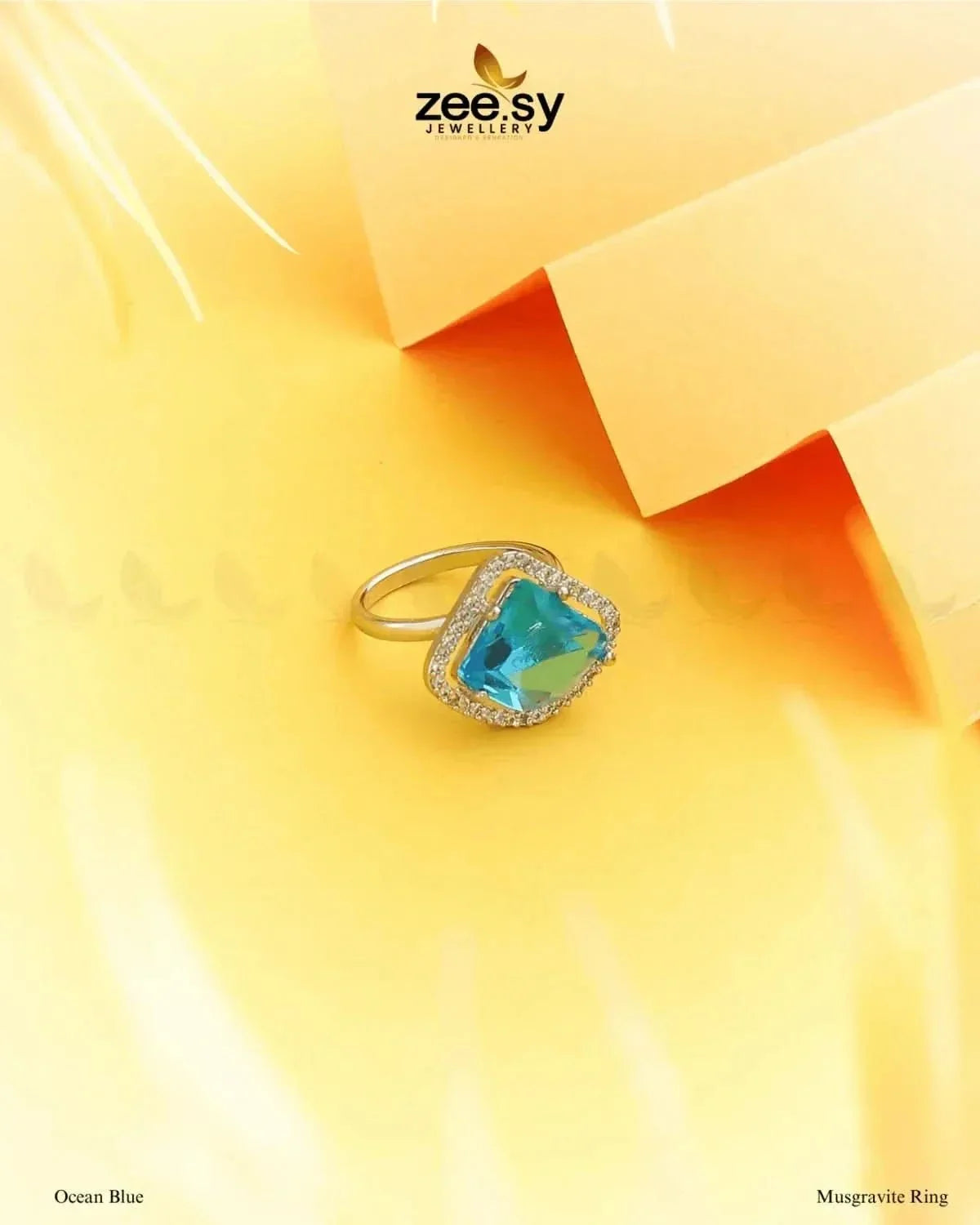 Cushion Gemstone Halo Solitaire Ring