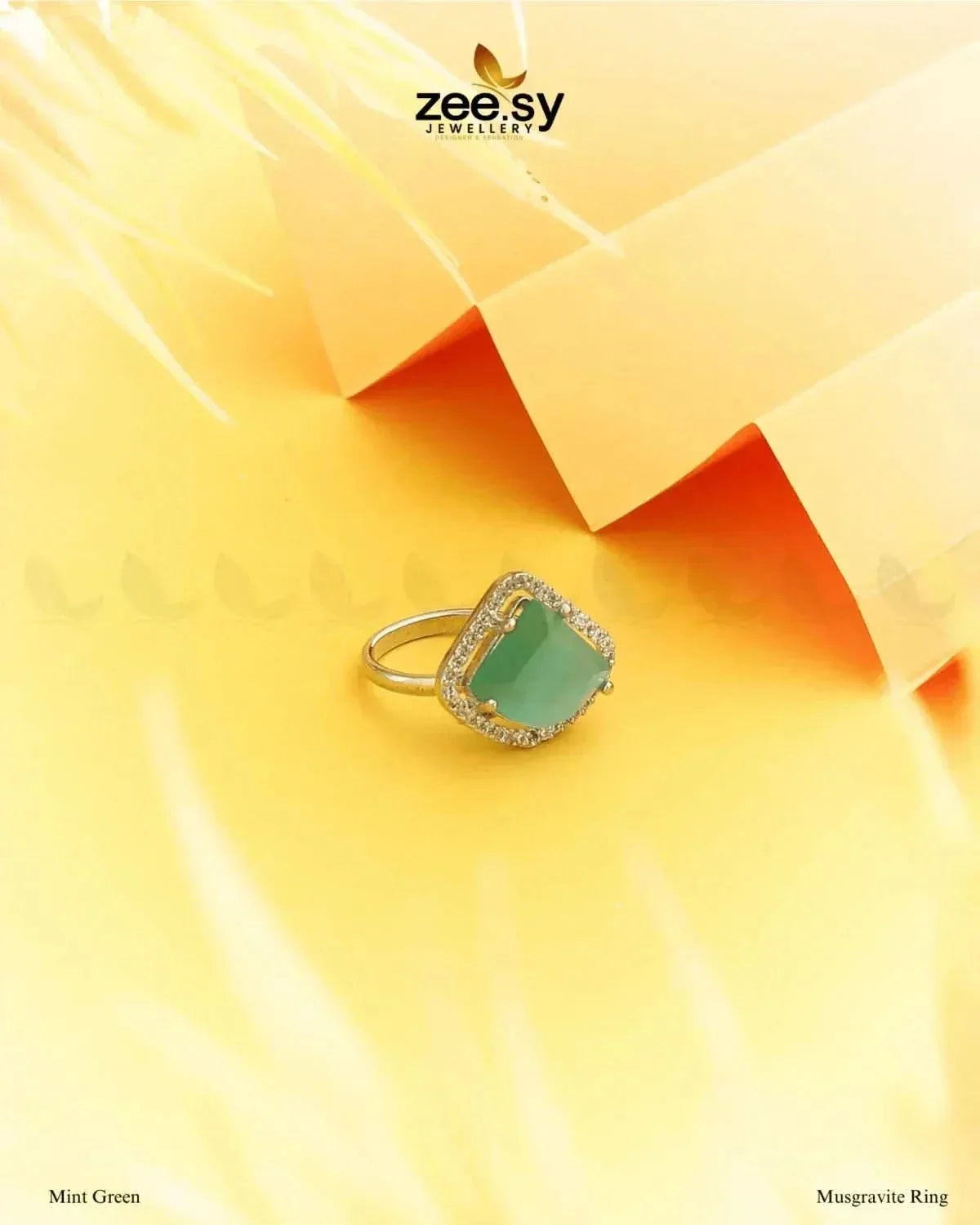 Cushion Gemstone Halo Solitaire Ring