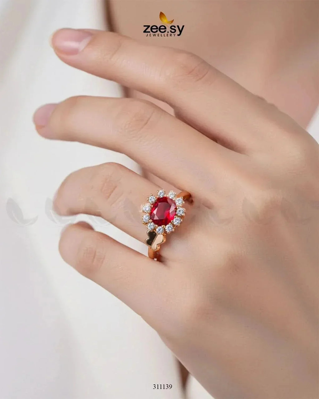 Peony Center Stone Ring