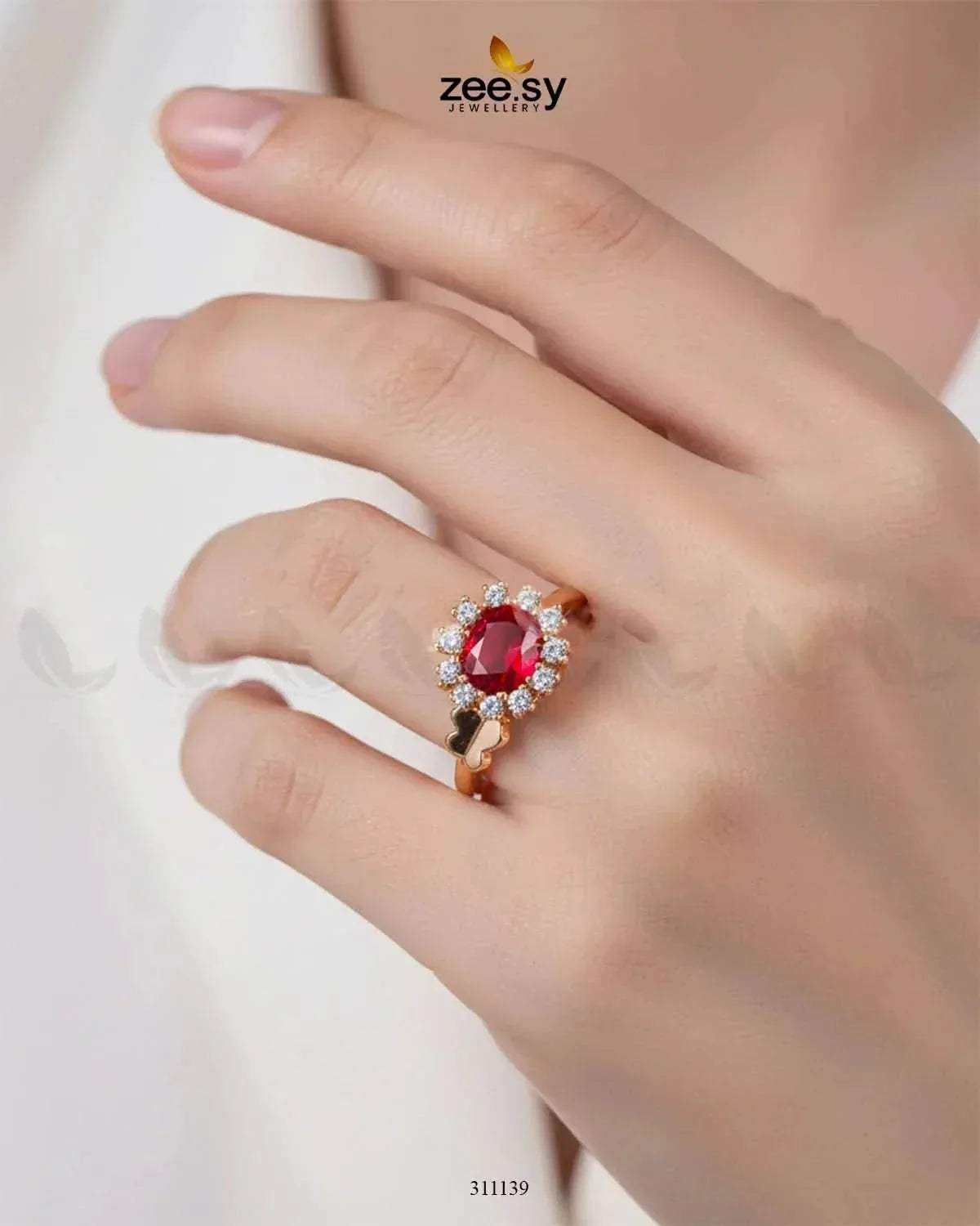 Peony Center Stone Ring