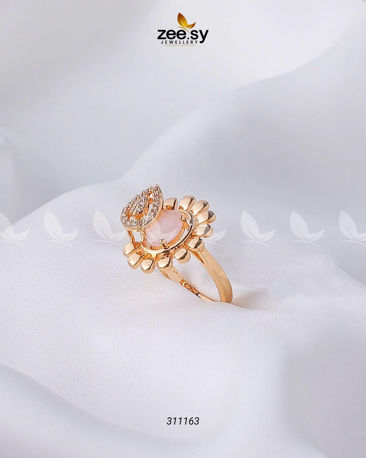 Scalloped Petal Gemstone Cocktail Ring