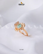 Scalloped Petal Gemstone Cocktail Ring