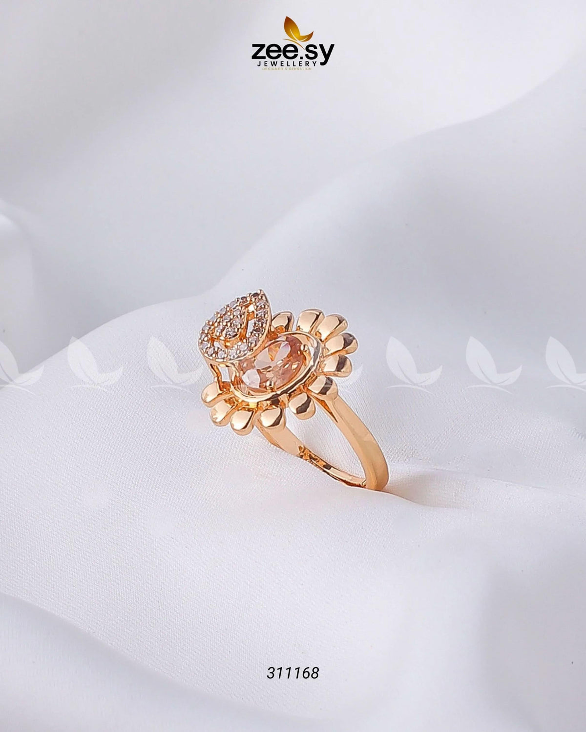 Scalloped Petal Gemstone Cocktail Ring