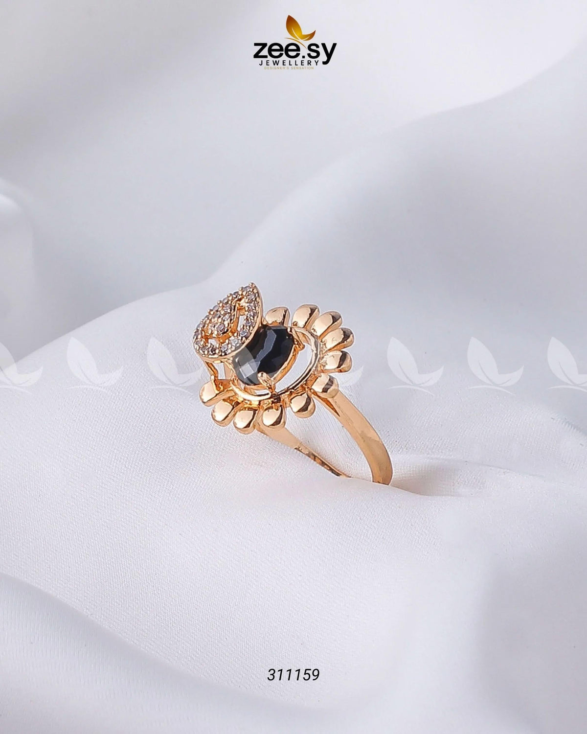 Scalloped Petal Gemstone Cocktail Ring