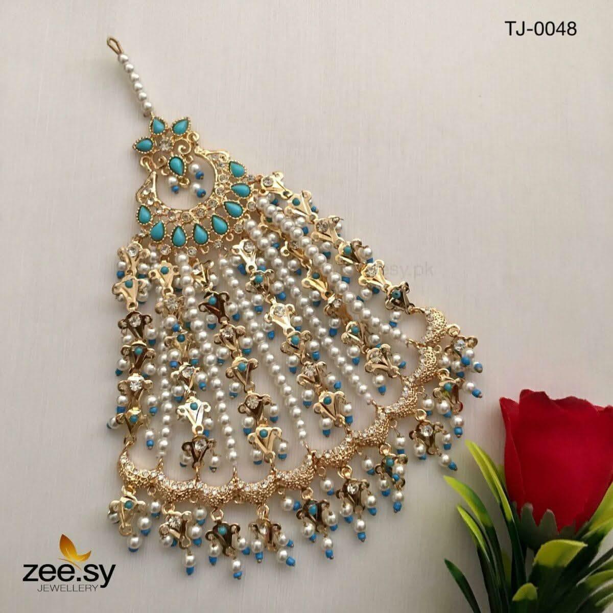 Peacock Gemstone Pearl Jhumar