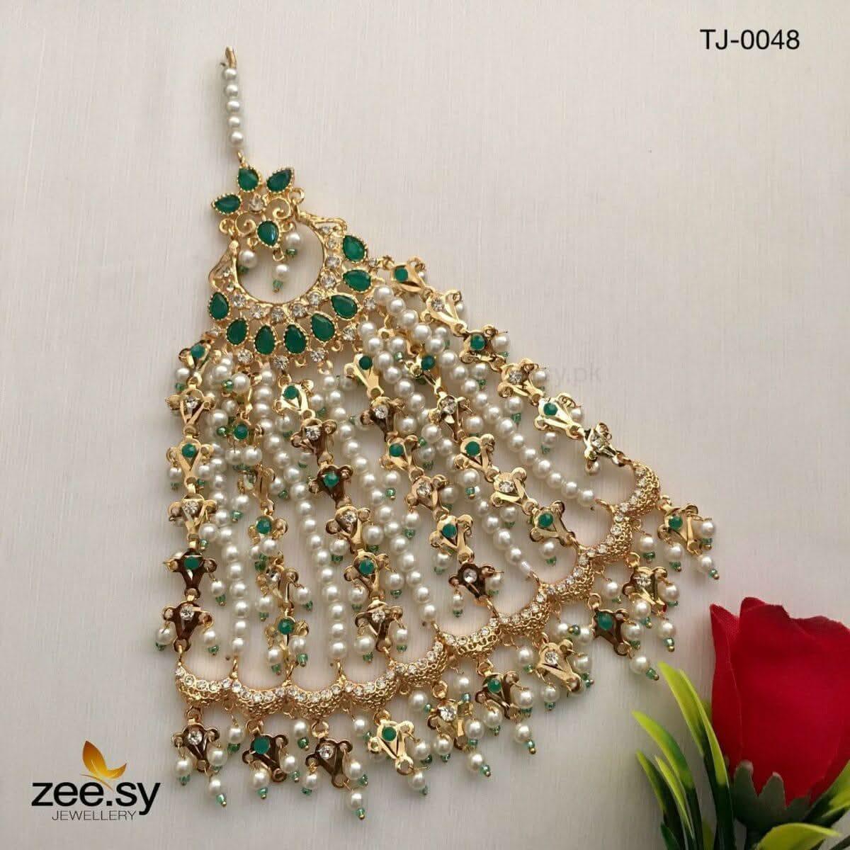 Peacock Gemstone Pearl Jhumar