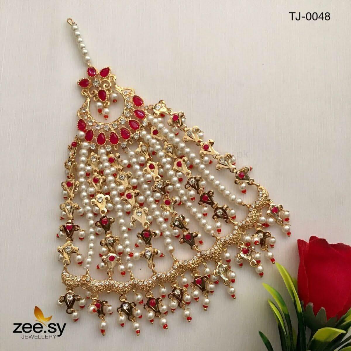 Peacock Gemstone Pearl Jhumar