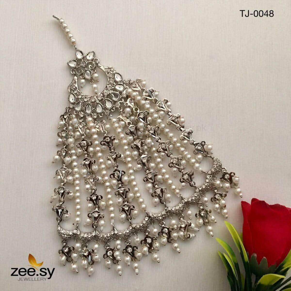 Peacock Gemstone Pearl Jhumar